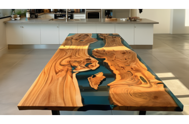 Столешницы из экзотических пород дерева и эпоксидной смолы: тренды – 2026