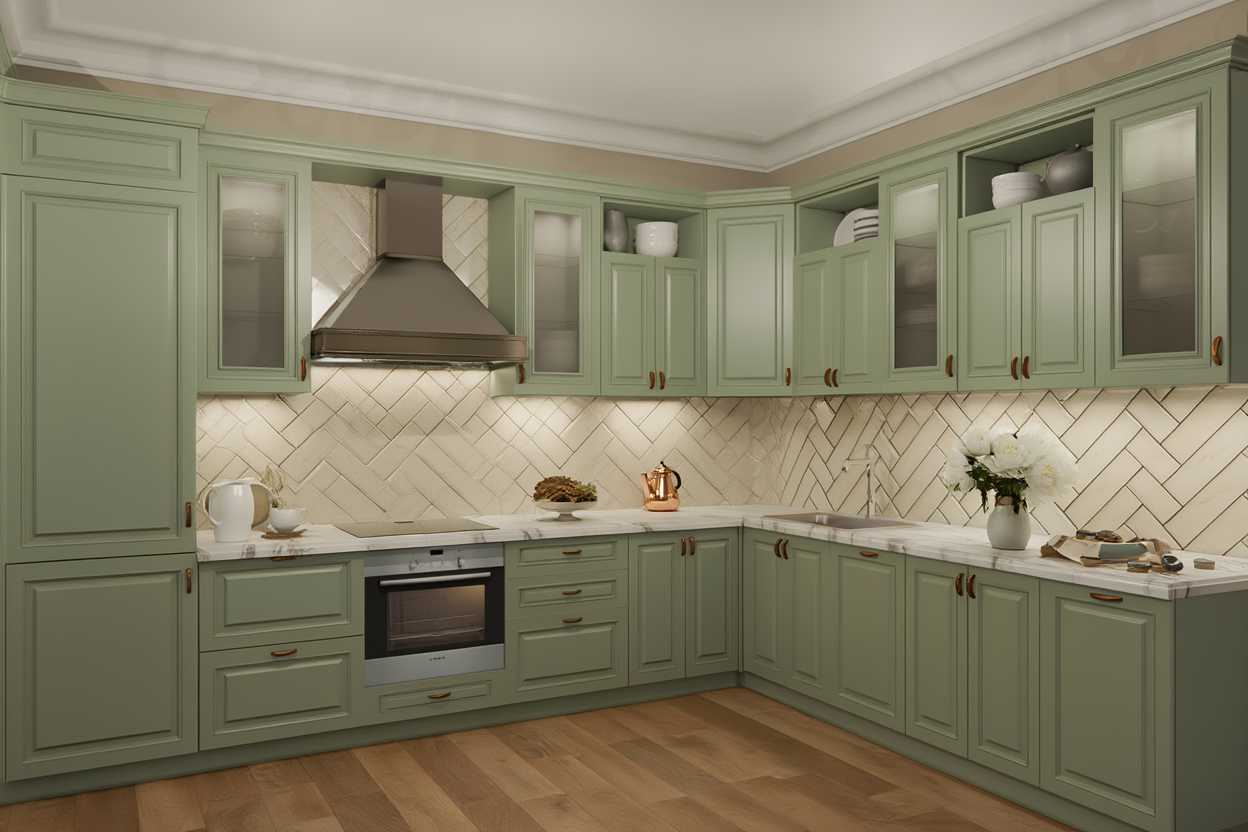 Пленочные фасады для кухонного гарнитура: плюсы, минусы, выбор и уход