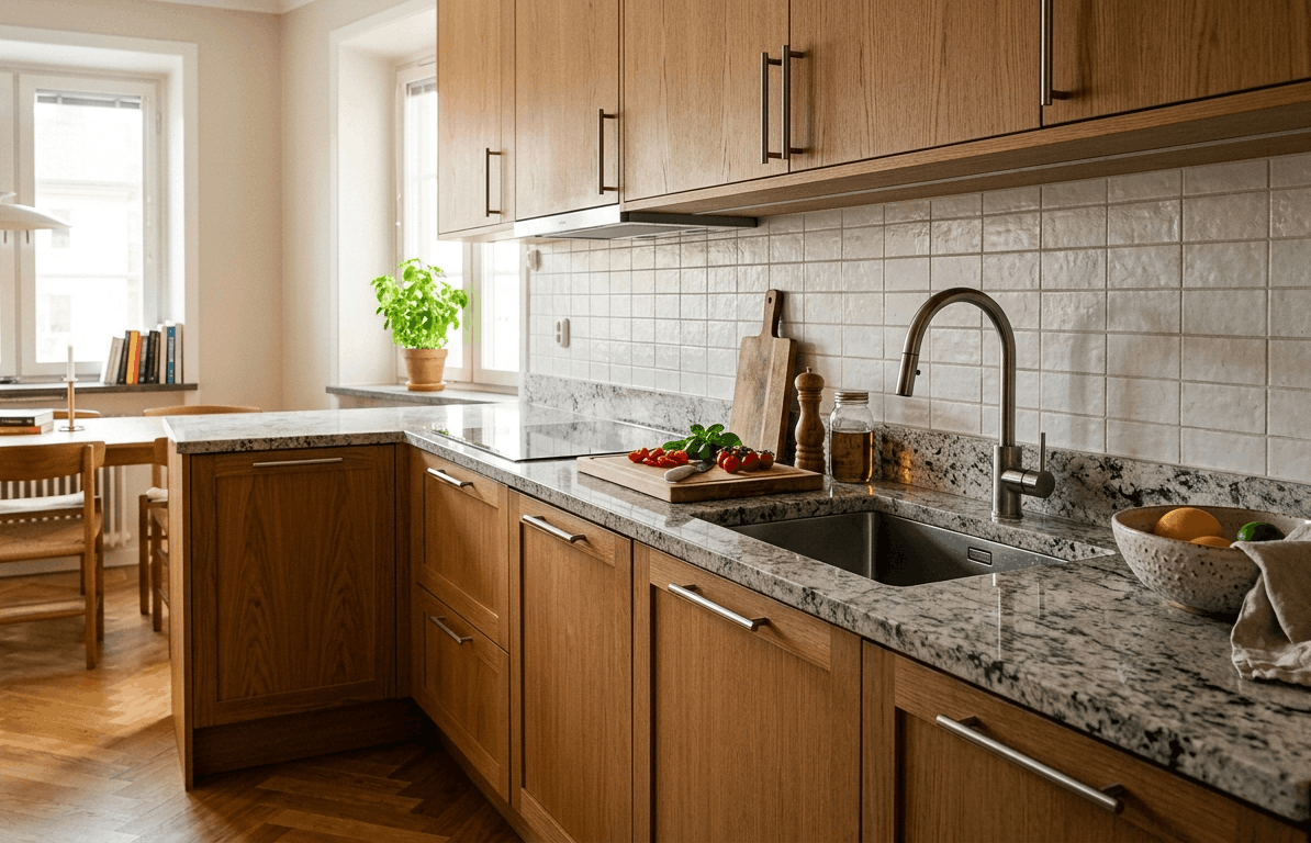 Столешницы для современной кухни: выбор по бюджету и задачам