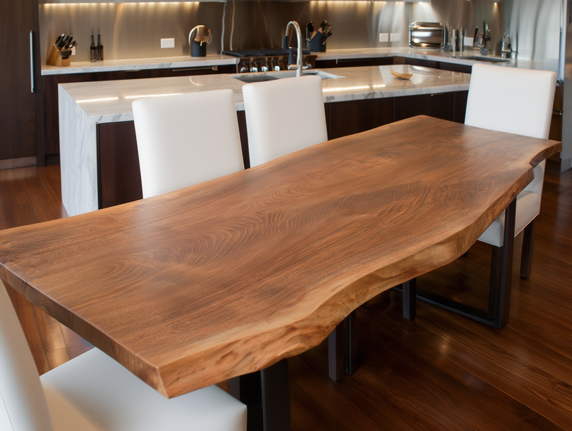 Столешницы из экзотических пород дерева и эпоксидной смолы: тренды – 2026
